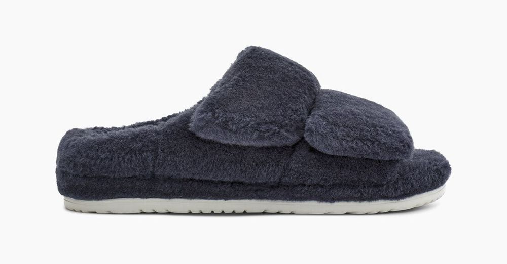 Ugg Fluff T - Mens Slippers - Navy - NZ (1764PEKNI)